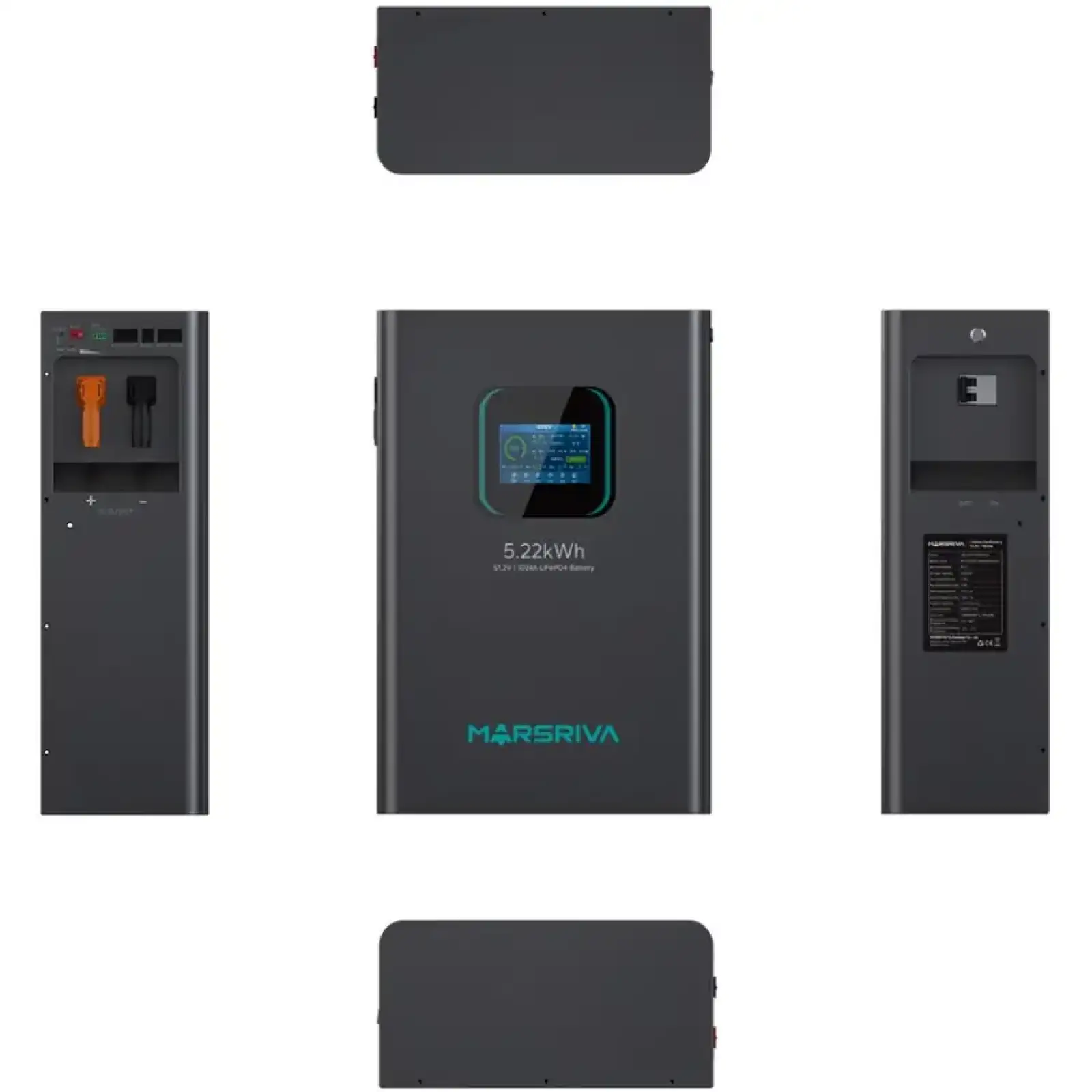 Акумуляторна батарея Marsriva LiFePO4, 51.2V/102Ah, 5.22KWH, настінний (MR-LFP48-100-WMD) UA