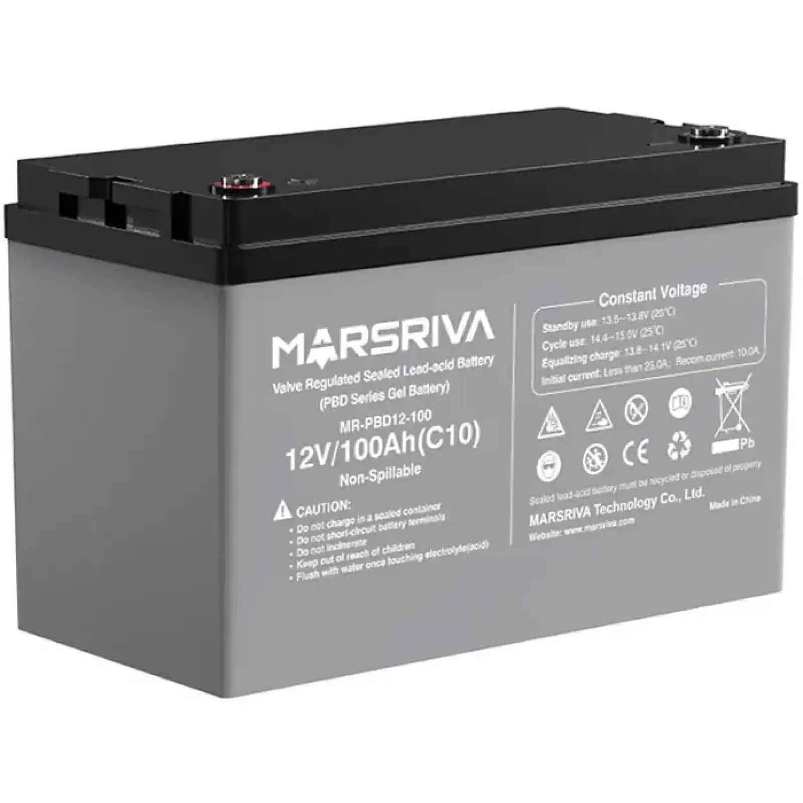 Акумуляторна батарея Marsriva 12.8V, 100A, AGM Gel battery (MR-PBD12-100) UA