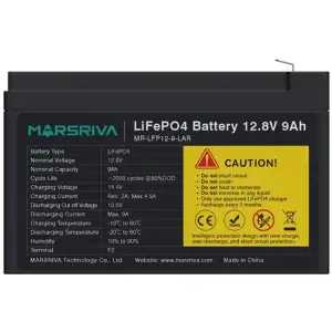 Акумуляторна батарея Marsriva 12.8V, 9.0A, літієва батарея (MR-LFP12-9-LAR) UA
