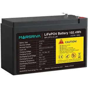 Акумуляторна батарея Marsriva 12.8V, 8.0A, літієва батарея (MR-LFP12-8-LAR) UA
