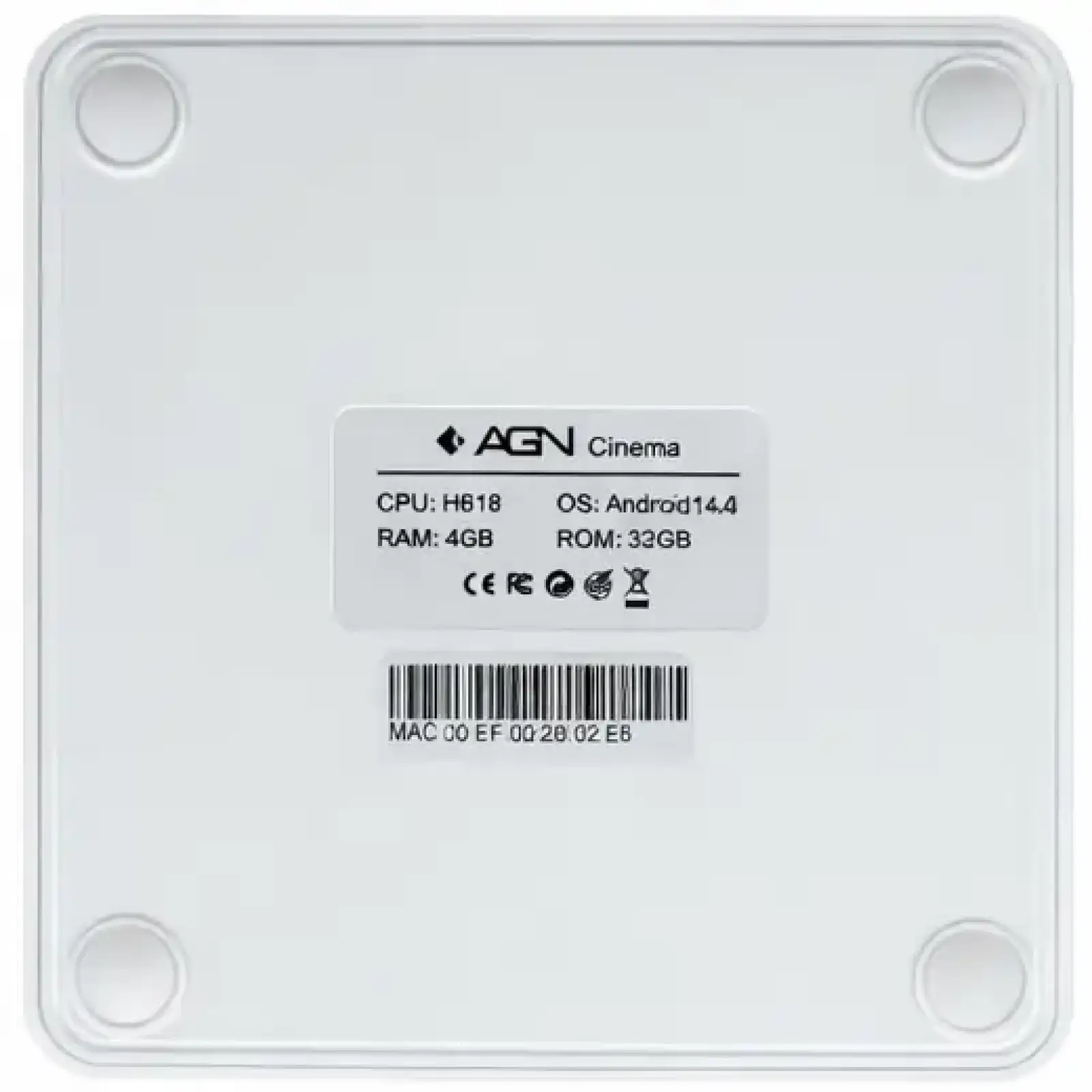 Медіаплеєр AGN Media Box Cinema 4/32Gb/Allwinner H618/ Android 14/ WiFi 2.4G+5G/LAN:100M/ BT 5.4 (AGNCINEMA432) UA