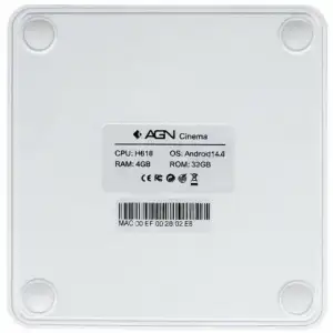 Медіаплеєр AGN Media Box Cinema 4/32Gb/Allwinner H618/ Android 14/ WiFi 2.4G+5G/LAN:100M/ BT 5.4 (AGNCINEMA432) UA