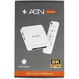 Медіаплеєр AGN Media Box Cinema 4/32Gb/Allwinner H618/ Android 14/ WiFi 2.4G+5G/LAN:100M/ BT 5.4 (AGNCINEMA432) UA