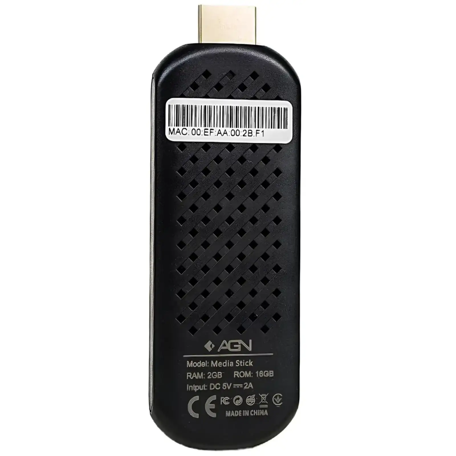 Медіаплеєр TV AGN Media Stick 2/16Gb/ Amlogic S905L3/ Android 14/ WiFi 2.4G+5G/ BT 5.4/ USB2.0/ чорн (AGNSTICK216) UA