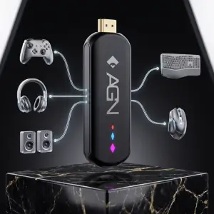 Медіаплеєр TV AGN Media Stick 2/16Gb/ Amlogic S905L3/ Android 14/ WiFi 2.4G+5G/ BT 5.4/ USB2.0/ чорн (AGNSTICK216) UA