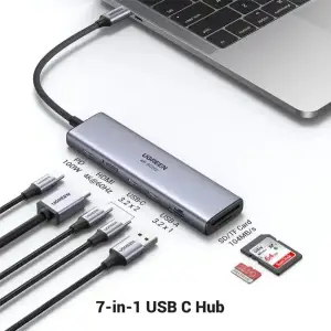Док-станція USB3.2 Type-C --> HDMI 4K60Hz/2хUSB 3.0/2xUSB-C/SD/TF PD 100 Вт CM511 Ugreen (45521) UA