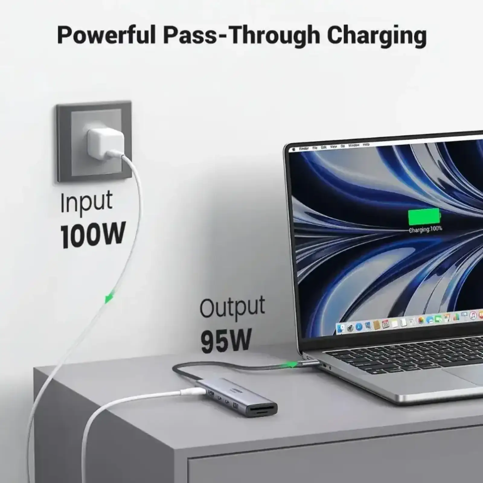 Док-станція USB3.2 Type-C --> HDMI 4K60Hz/2хUSB 3.0/2xUSB-C/SD/TF PD 100 Вт CM511 Ugreen (45521) UA