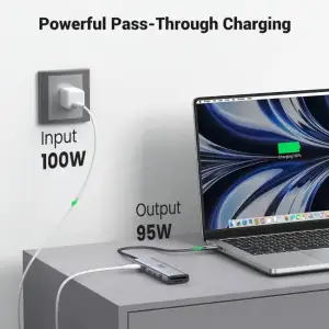 Док-станція USB3.2 Type-C --> HDMI 4K60Hz/2хUSB 3.0/2xUSB-C/SD/TF PD 100 Вт CM511 Ugreen (45521) UA
