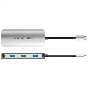 Док-станція USB3.1 Type-C --> HDMI 4K60Hz/USB 3.0x3/PD 100W 5-in-1 Vention (TQDHB) UA