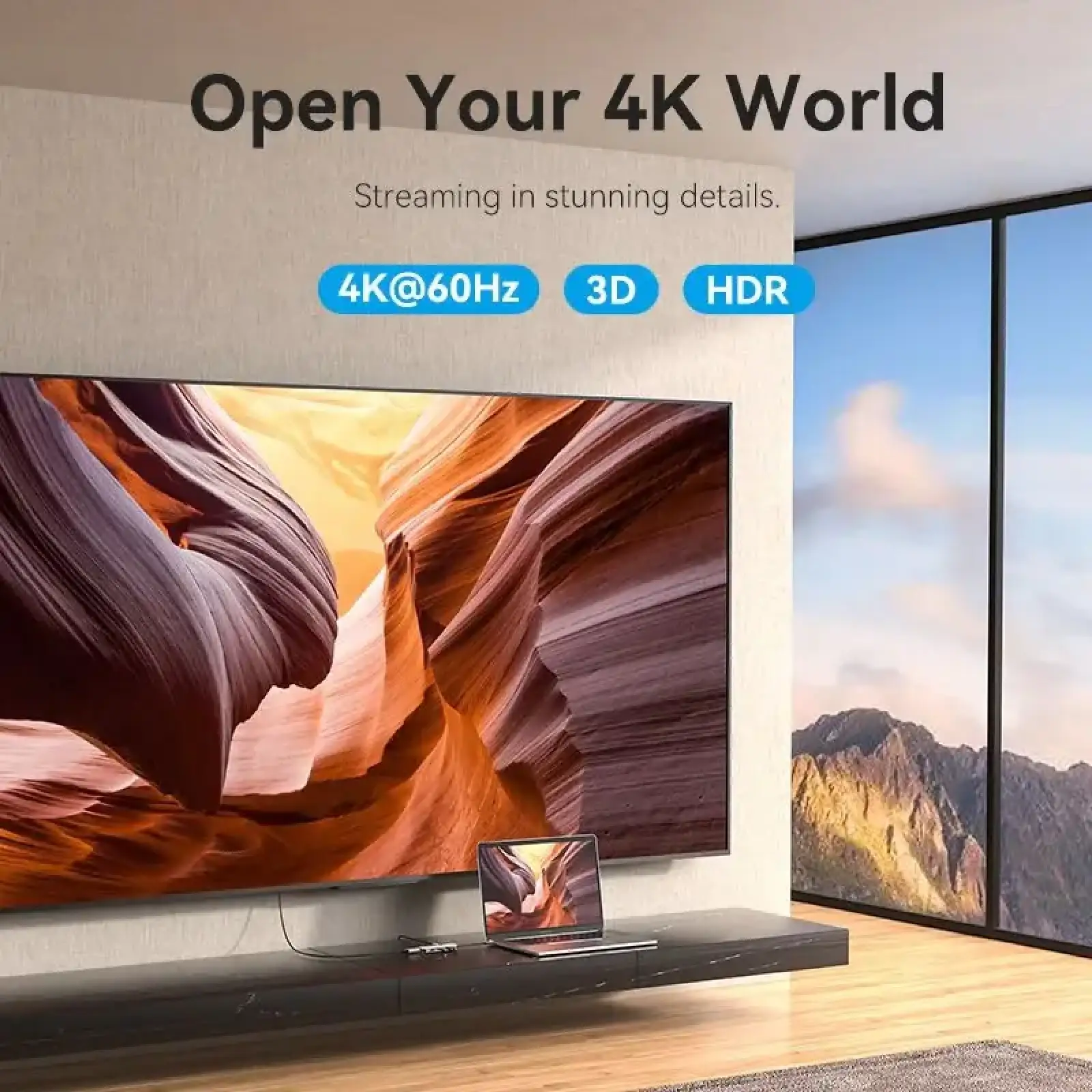 Док-станція USB3.1 Type-C --> HDMI 4K60Hz/USB 3.0x3/PD 100W 5-in-1 Vention (TQDHB) UA