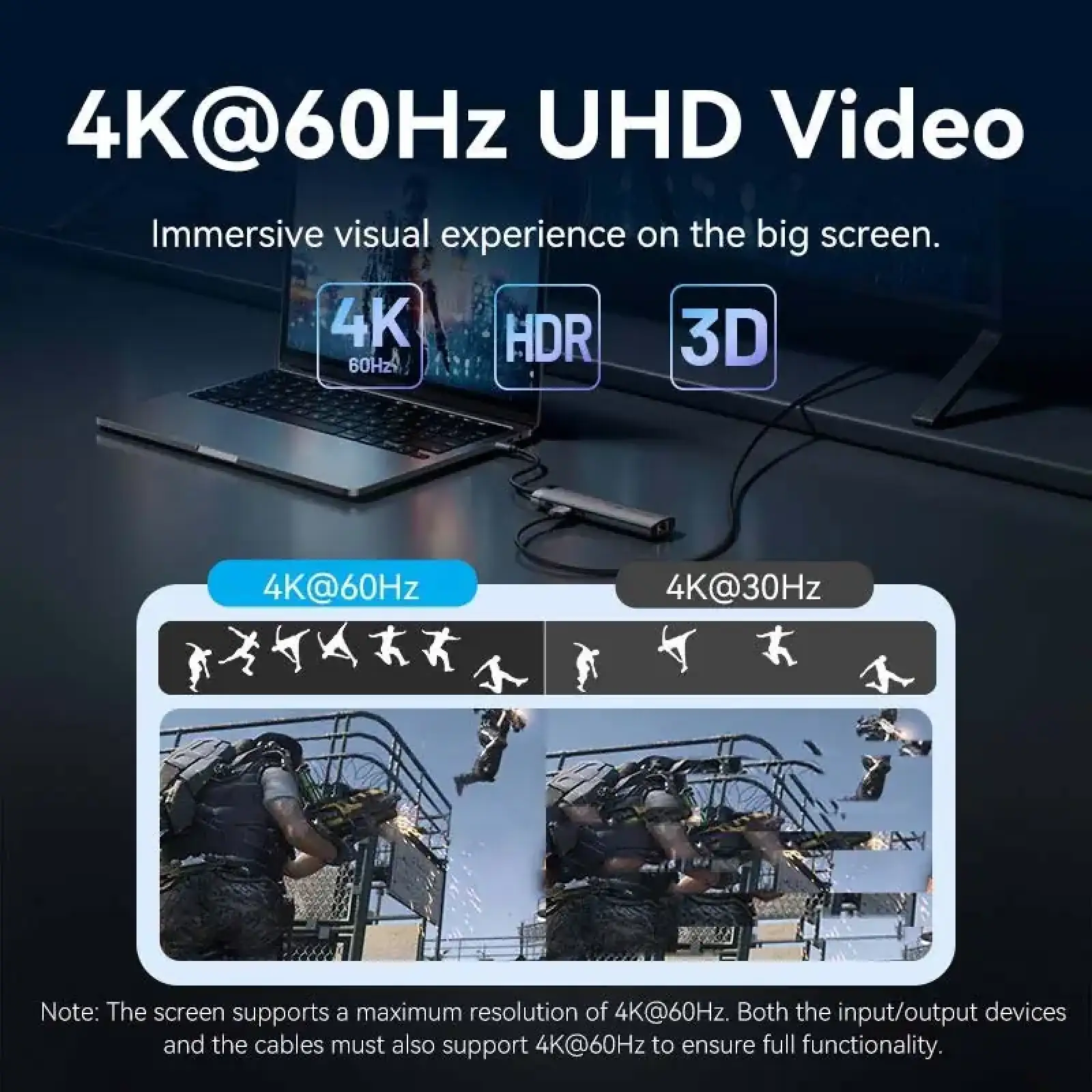 Док-станція USB3.2 Type-C --> HDMI 4K60Hz/USB 3.0x2/RJ45/SD/TF/3.5mm/PD 100W Hub 9-in-1 Vention (TGVHB) UA