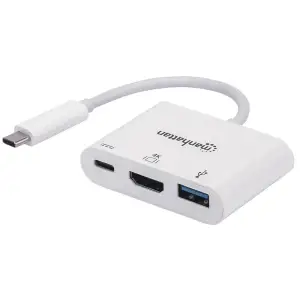 Док-станція USB3.1 Type-C --> HDMI/USB 3.0/PD 60W 4-in-1 White Manhattan (152945) UA