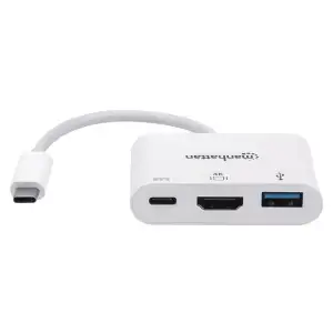 Док-станція USB3.1 Type-C --> HDMI/USB 3.0/PD 60W 4-in-1 White Manhattan (152945) UA