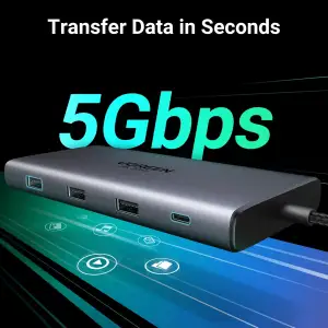Док-станція USB3.2 Type-C --> HDMIx2,8K30Hz/4K60Hz/3xUSB-A/2xUSB-C 3.2/ RJ45/SD/TF/PD 100W CM639 (15534) UA