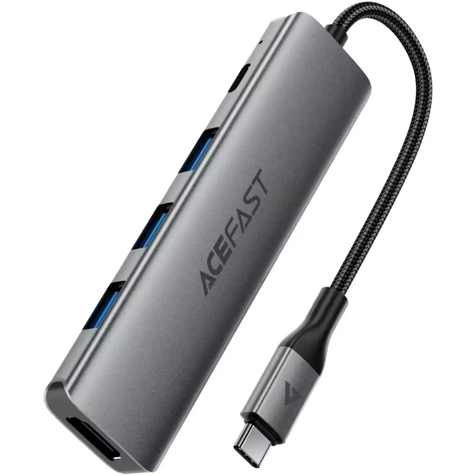 Док-станція USB3.0 Type-C --> HDMI4K/3xUSB-A 3.0/USB-C PD 90W Hub 5-in-1 J16 Acefast (6974316285915) UA