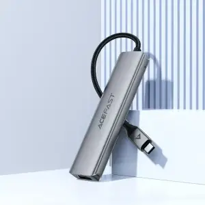 Док-станція USB3.0 Type-C --> HDMI4K/3xUSB-A 3.0/USB-C PD 90W Hub 5-in-1 J16 Acefast (6974316285915) UA