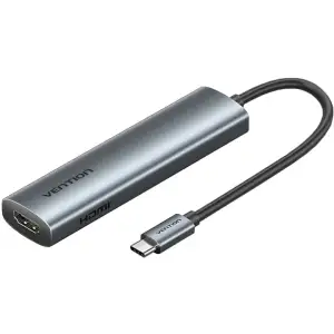 Док-станція USB3.0 Type-C --> HDMI 4K30Hz /USB 3.0/USB 2.0/Type-C 2.0/ PD 100W Hub 5-in-1 Vention (TGLHB) UA