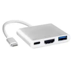 Док-станція USB3.1 Type-C --> HDMI/USB3.0/Type-C (F), кабель 0.1м, OEM (S0733) UA