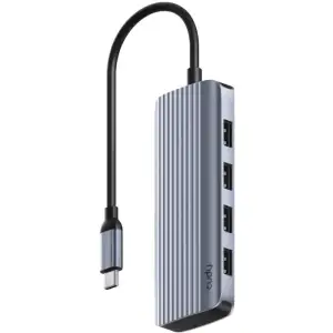 Хаб USB 3.0 Type-C -> 4xUSB-A, 1хUSB-C, 1xHDMI 4K@60 Hz, алюмінієвий корпус, Cudy (UH500) UA