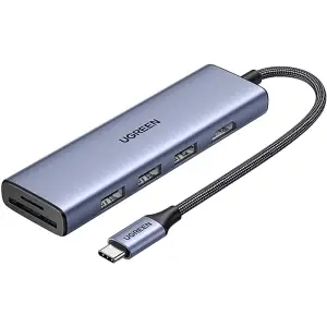 Док-станція USB3.0 Type-C --> HDMI 4K30Hz/3xUSB-А 3.0/Type-C/PD 100W 6-in-1 CM511 Ugreen (20956A) UA