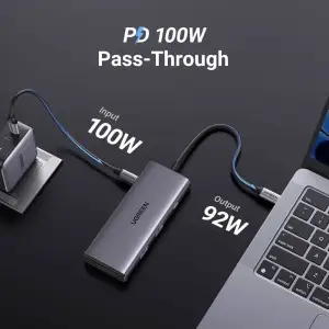 Док-станція USB3.1 Type-C --> HDMI 4K30Hz/USB 3.0x2/Type-C/SD/TF/ PD 100W CM498 7 in 1 Ugreen (15531) UA