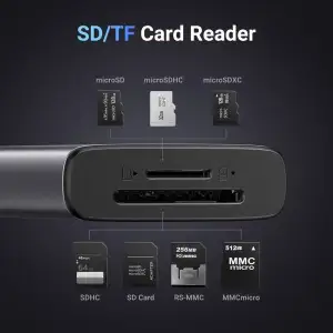 Док-станція USB3.1 Type-C --> HDMI 4K30Hz/USB 3.0x2/Type-C/SD/TF/ PD 100W CM498 7 in 1 Ugreen (15531) UA