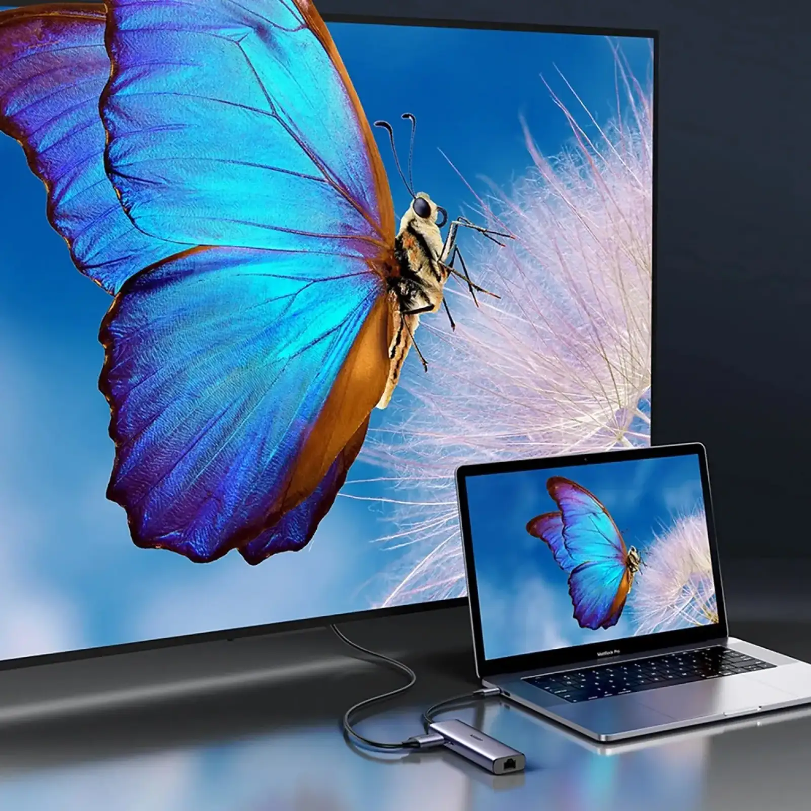 Док-станція USB3.1 Type-C --> HDMI 4K60Hz/USB 3.0x2/RJ45/SD/TF/PD 100W Ugreen CM512 Сіра (90568) UA