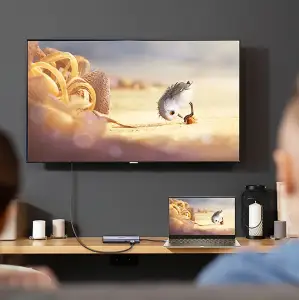 Док-станція USB3.1 Type-C --> HDMI 4K60Hz/USB 3.0x2/RJ45/SD/TF/PD 100W Ugreen CM512 Сіра (90568) UA