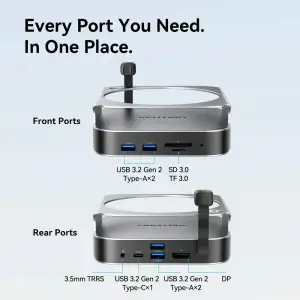 Док-станція USB3.2 Type-C --> Mac mini DP 4K240Hz/M.2 NVMe/4xUSB 3.2/USB-C 3.2/3,5мм/SD/TF/PD (THIHAG) UA