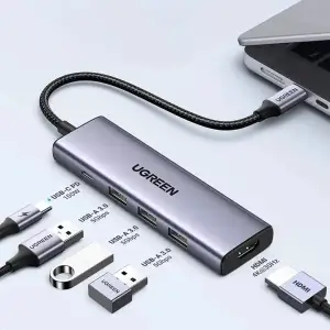Док-станція USB3.0 Type-C --> HDMI 4K30Hz/3xUSB-А 3.0/Type-C/PD 100W 5-in-1 CM511 Ugreen (15596) UA