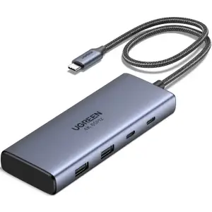 Док-станція USB3.2 Type-C -> HDMIx2 4K60Гц/2xUSB-A 3.2/2xType-C 3.2 10Гбіт/с/ PD 100Вт,сірий CM498 (45379) UA