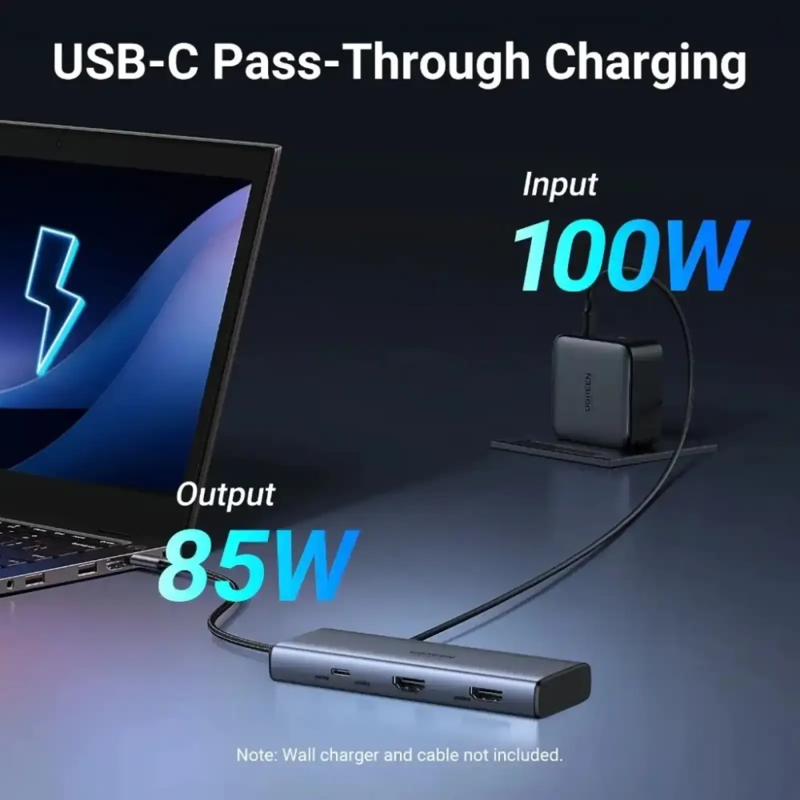 Док-станція USB3.2 Type-C -> HDMIx2 4K60Гц/2xUSB-A 3.2/2xType-C 3.2 10Гбіт/с/ PD 100Вт,сірий CM498 (45379) UA