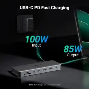 Док-станція USB3.2 Type-C --> HDMIx2,4K60Hz/4xUSB-A/2xUSB-C3.2/DP4K60Hz/RJ45/SD/TF/AUX PD 100W CM681 (15978) UA