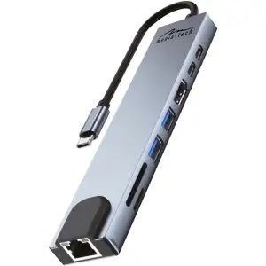 Док-станція USB3.1 Type-C -->HDMI4K60Hz/2xUSB-A/2xType-C/RJ45/SD/TF/PD 100W 8 in 1 Media-Tech (MT5046) UA