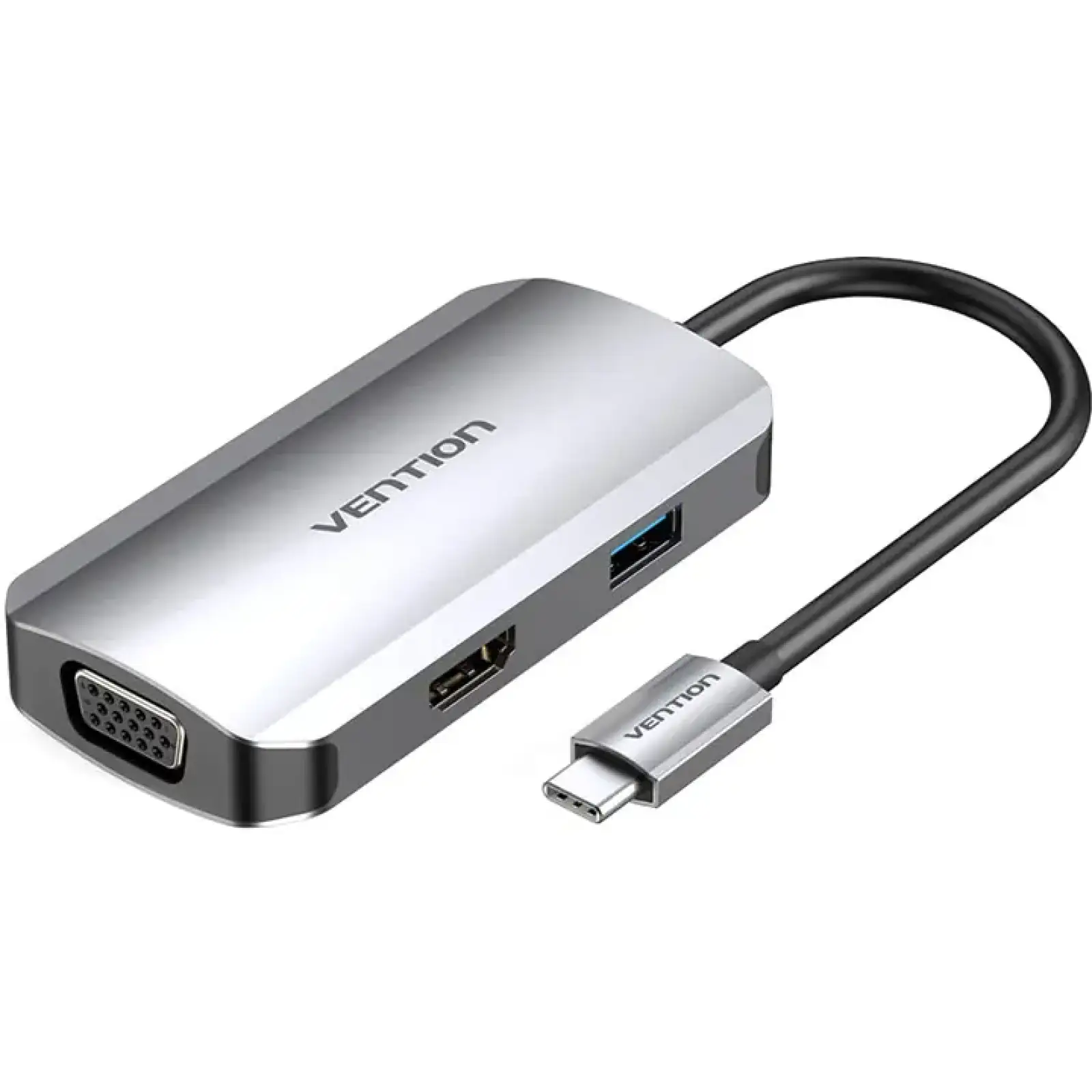 Док-станція USB3.1 Type-C --> HDMI 4K30Hz/VGA/USB 3.0/PD 100W Hub 4-in-1 Vention (TOAHB) UA