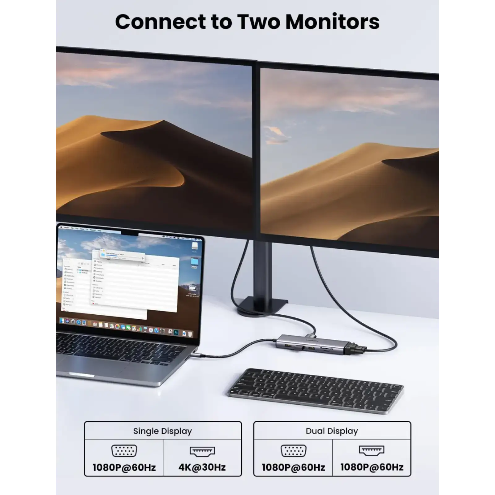 Док-станція USB3.1 Type-C --> HDMI 4K30Hz/VGA/USB 3.0х3/RJ45/SD/TF/PD/3,5мм TRRS 100W 10-in-1 CM498 (15601) UA