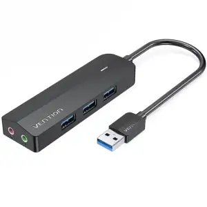 Док станція USB 3.0 -> 3хUSB 3.0/2хTRS Audio/USB MicroUSB 10W, 1.0 м. Vention (CHIBF) UA
