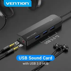 Док станція USB 3.0 -> 3хUSB 3.0/2хTRS Audio/USB MicroUSB 10W, 1.0 м. Vention (CHIBF) UA