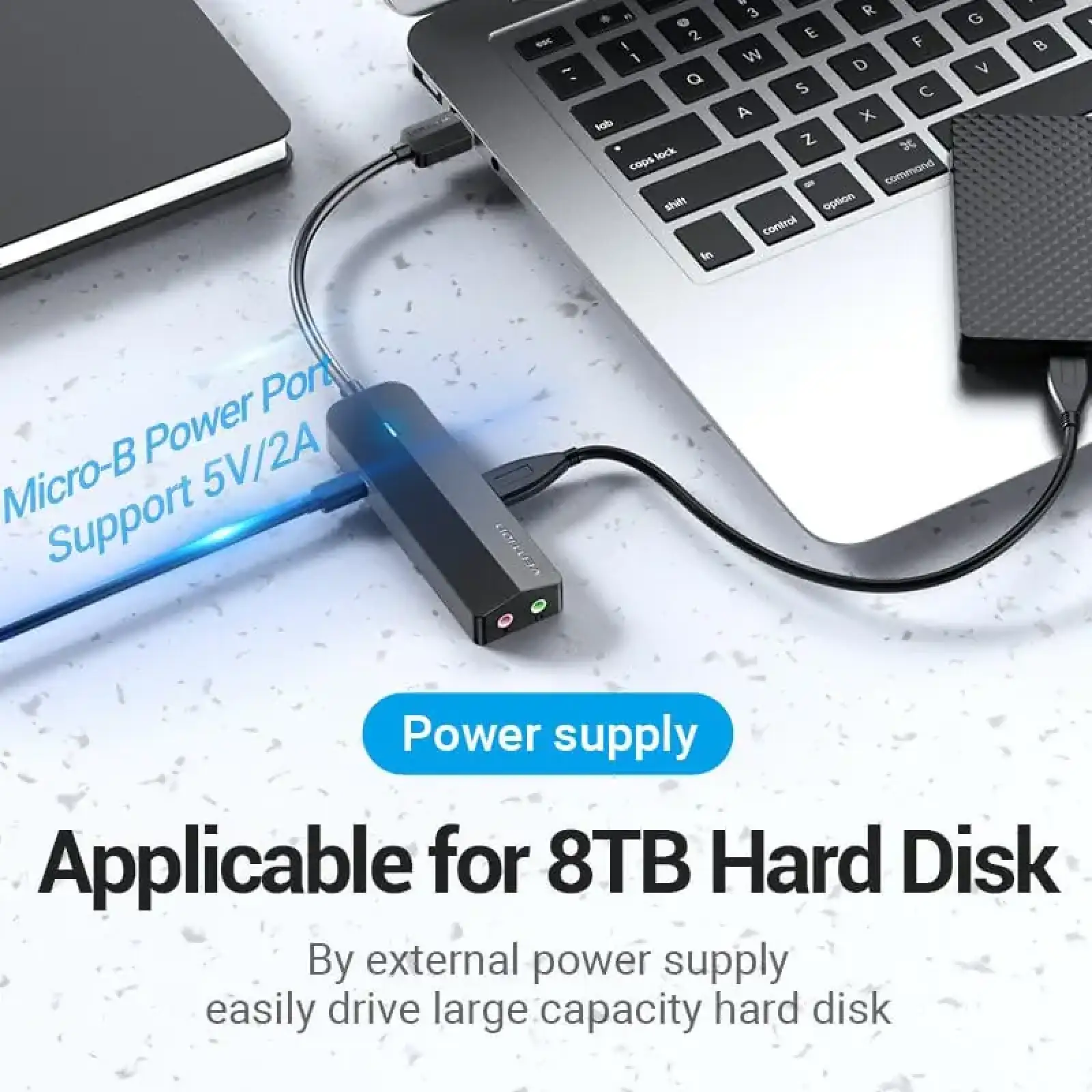 Док станція USB 3.0 -> 3хUSB 3.0/2хTRS Audio/USB MicroUSB 10W, 1.0 м. Vention (CHIBF) UA