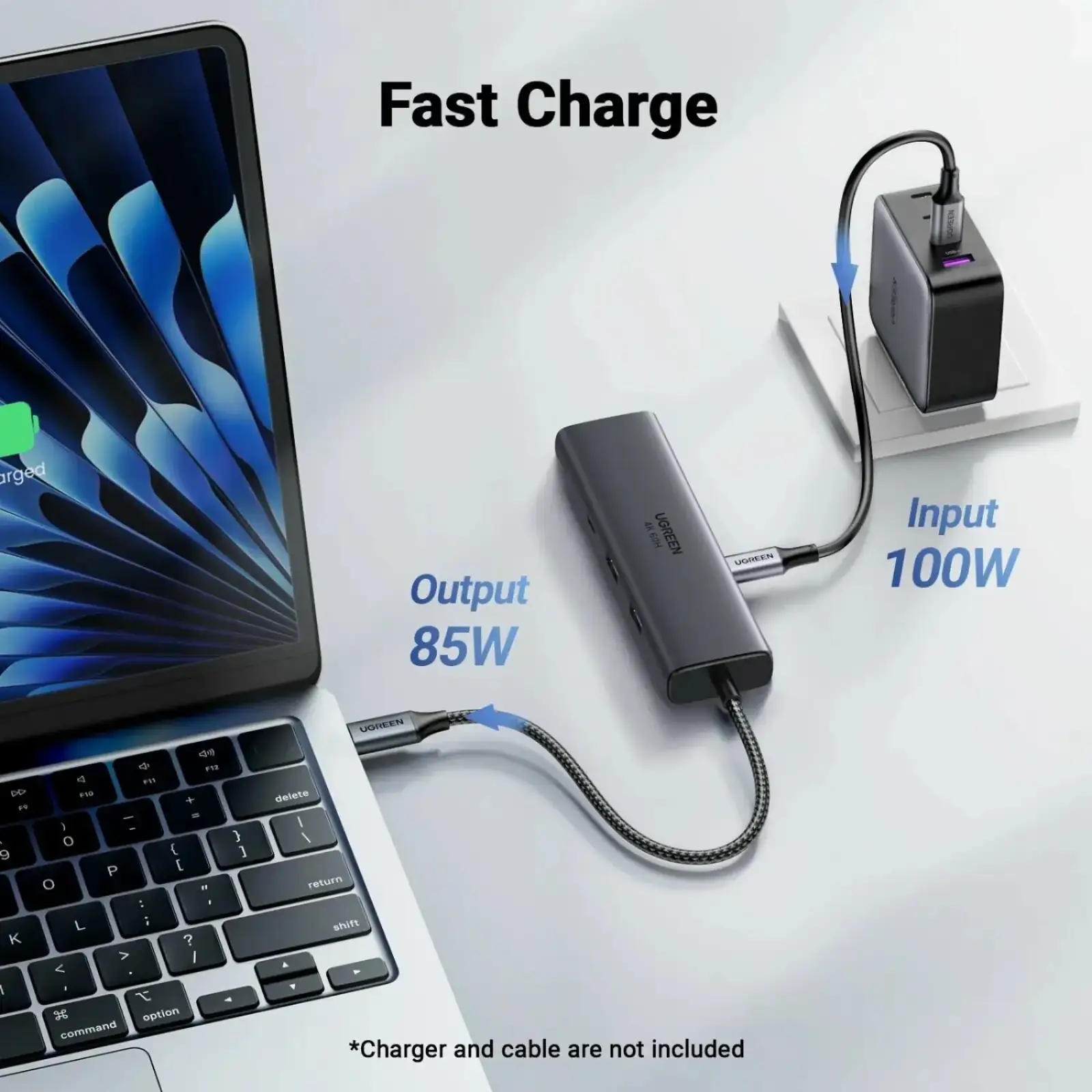 Док-станція USB3.2 Type-C -> HDMI 4K60Hz/2xUSB-A 3.2/USB-C 3.2/RJ45/ PD 100W CM512 Ugreen (45000) UA
