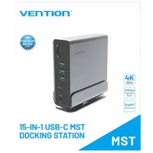 Док-станція USB3.2 Type-C --> DP/HDMIx2/USB3.2/RJ45/SD/TF/3.5mm/PD, MST/SST 15 in 1 Vention (TPUH0) UA