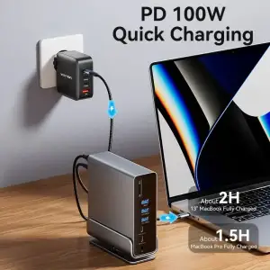 Док-станція USB3.2 Type-C --> DP/HDMIx2/USB3.2/RJ45/SD/TF/3.5mm/PD, MST/SST 15 in 1 Vention (TPUH0) UA