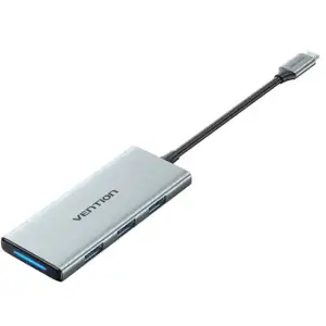 Док-станція USB3.1 Type-C --> HDMI 4K30Hz/USB 3.0x3/SD/TF/PD 100W 7-in-1 Vention (TOPHB) UA