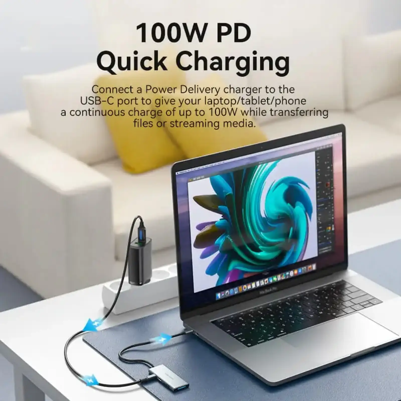 Док-станція USB3.1 Type-C --> HDMI 4K30Hz/USB 3.0x3/SD/TF/PD 100W 7-in-1 Vention (TOPHB) UA
