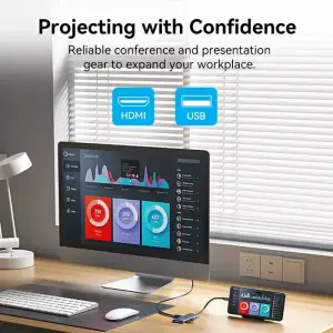 Док-станція USB3.1 Type-C --> HDMI 4K30Hz/USB 3.0x3/SD/TF/PD 100W 7-in-1 Vention (TOPHB) UA