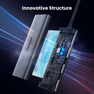 Док-станція USB3.1 Type-C --> HDMIx2,4K60Hz(8k30Hz)/USB3.0x2/Type-C/PD 100W CM498 6in1 Ugreen (15852#) UA