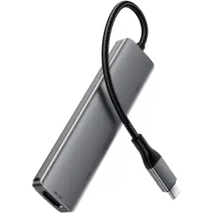 Док-станція USB3.0 Type-C --> HDMI4K@60Hz/2xUSB-A 3.0/TF/SD/USB-C 90W Hub 6-in-1 J18 Acefast (6974316285939) UA