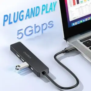 Док-станція USB 3.0 -->HDMI 4K30Hz/USB2.0x2/USB 3.0/USB-C PD 100W 5 in 1 Hub Choetech (HUB-M80-BK) UA