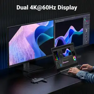 Док-станція USB3.2 Type-C --> HDMIx2,4K60Hz/2xUSB-A/2xUSB-C 3.2/ RJ45/SD/TF/PD 100W CM639 Ugreen (45380) UA