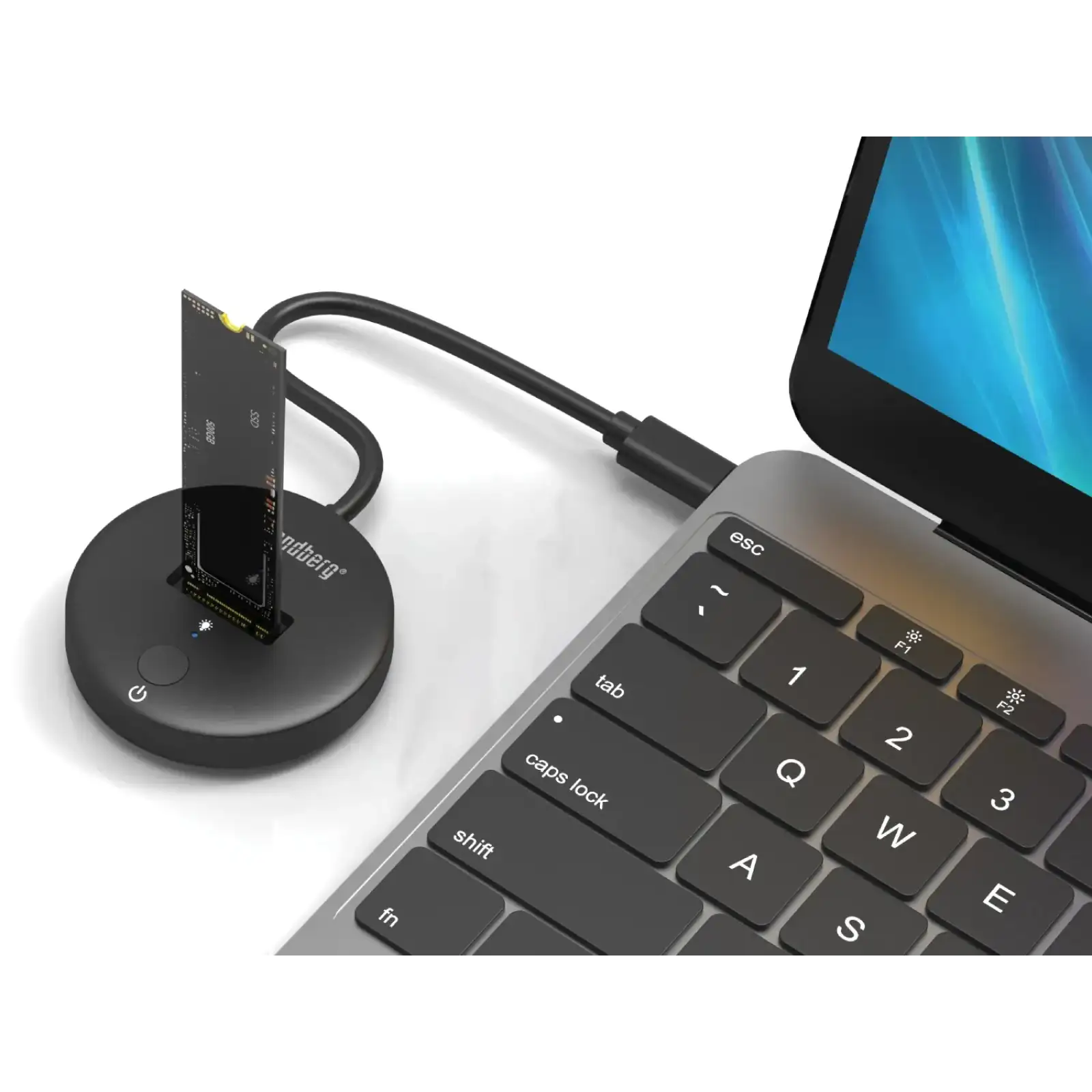Док-станція USB3.2 Type-C -->SSD M.2, NVMe, M Key Sandberg (136-47) UA